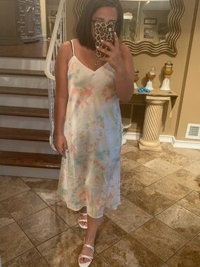 NWT French Connection Sade Tie-Dye Slip Midi Dress